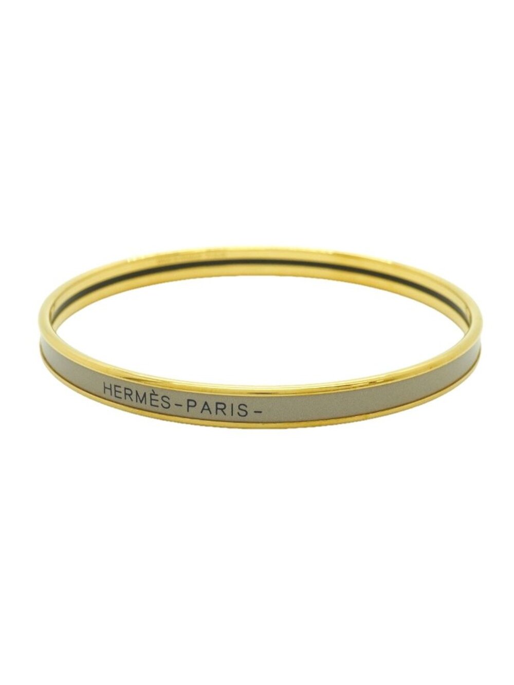 Hermes Bangle Uni Gold Plated Beige Bracelet